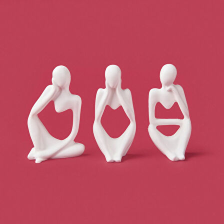 Deco Human 3'lü Biblo - Beyaz