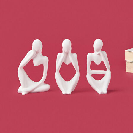 Deco Human 3'lü Biblo - Beyaz