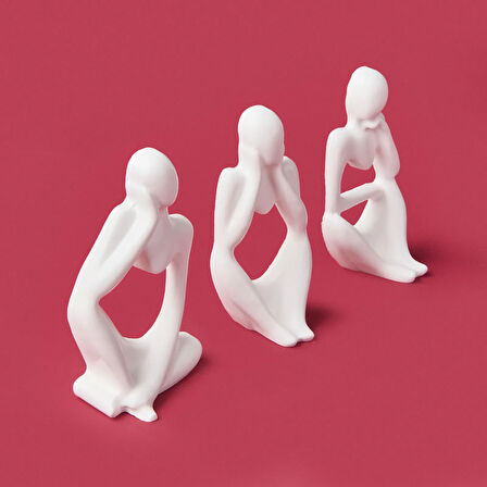 Deco Human 3'lü Biblo - Beyaz