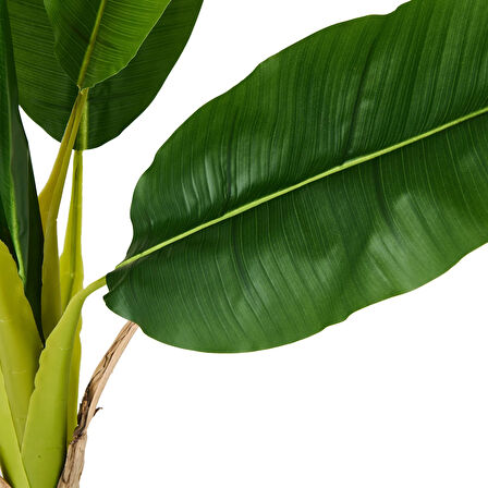 Hasır Efekt Saksıda Muz Ağacı - Renkli - 130 cm