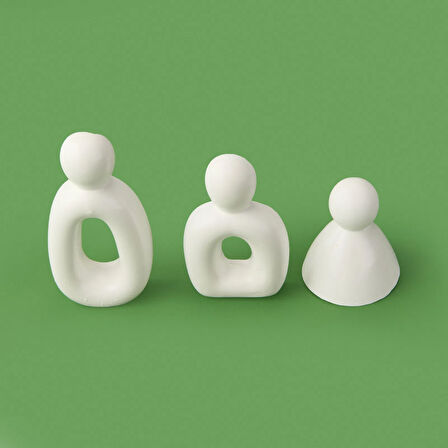 Deco 3'lü Family Obje - Beyaz