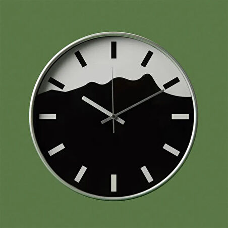 Deco Elegant Curves Duvar Saati - Gümüş - 30 cm