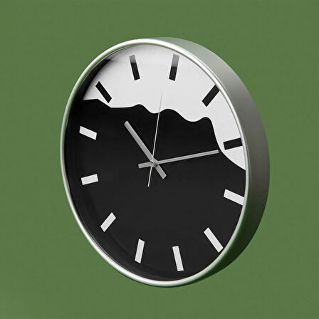 Deco Elegant Curves Duvar Saati - Gümüş - 30 cm