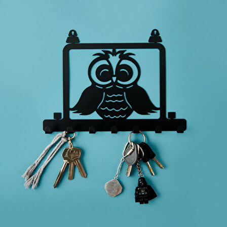 Deco Baykuş Anahtarlık - Siyah - 24x15 cm