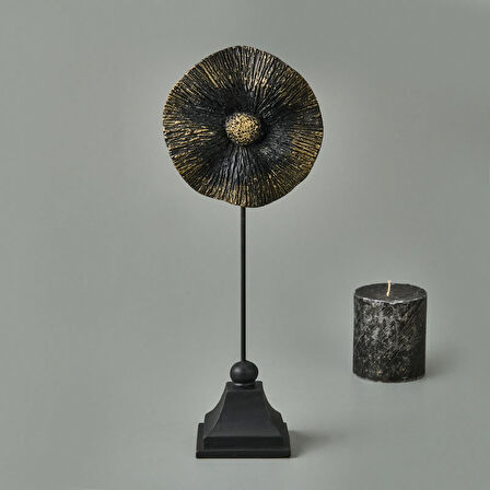 Deco Begonvil Dekor - Siyah / Gold - 32 cm