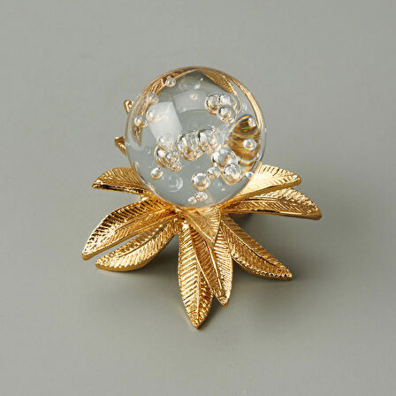 Deco Palmiye Cam Top Dekor - Gold - 11 cm