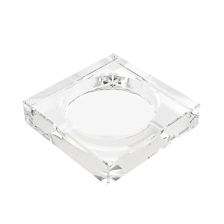 Deco Kristal Kare Küllük - Şeffaf - 10 cm