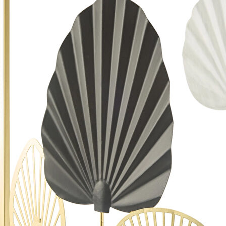 Deco Yelpaze Metal Tablo - Altın / Siyah - 45 cm