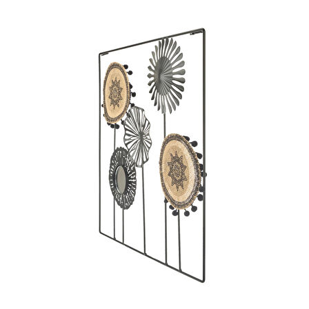 Deco Etnik Metal Tablo - Siyah / Kahverengi - 45 cm