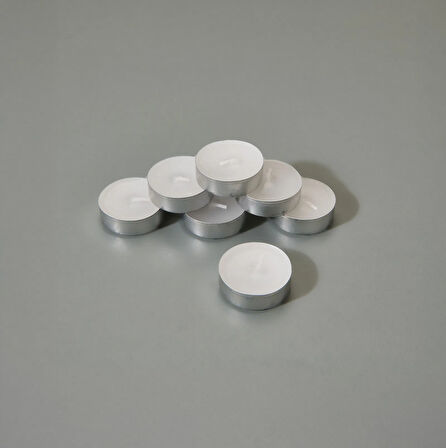 50'li Tealight Mum - Beyaz - 3,8 cm
