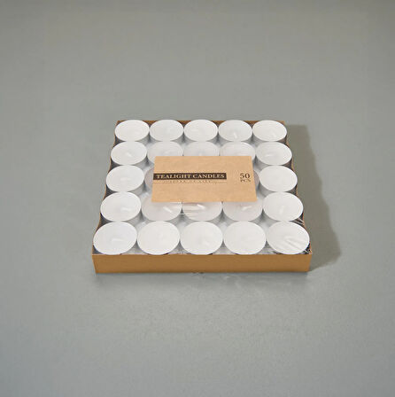 50'li Tealight Mum - Beyaz - 3,8 cm