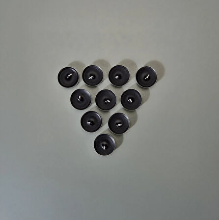 10'lu Tealight Mum - Siyah - 3,8 cm