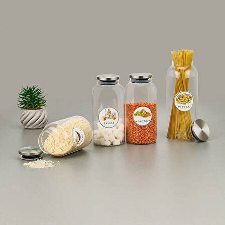 Atölye Model Karpuz 20'li Kavanoz Etiketi - Renkli - 6 cm