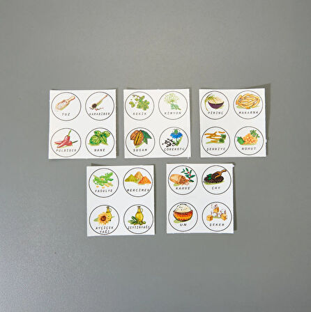 Atölye Model Karpuz 20'li Kavanoz Etiketi - Renkli - 6 cm