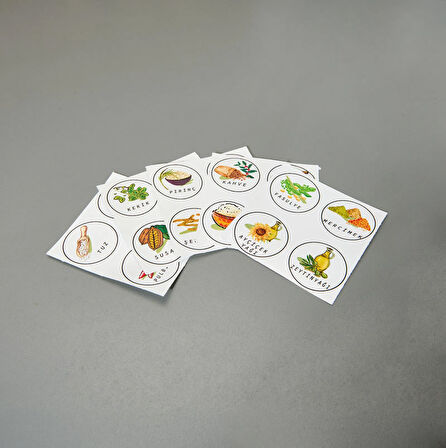 Atölye Model Karpuz 20'li Kavanoz Etiketi - Renkli - 6 cm