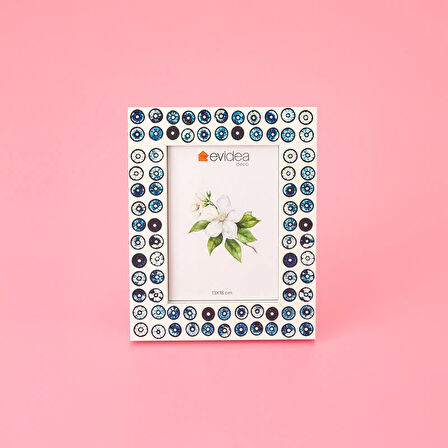 Deco Rosquilla Çerçeve - Mavi / Beyaz - 13x18 cm