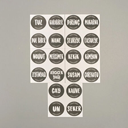 Atölye Model Bitter 20'li Kavanoz Etiketi - Beyaz / Siyah