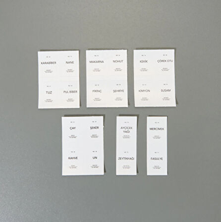 Atölye Model Şeker 20'li Kavanoz Etiketi - Beyaz / Siyah