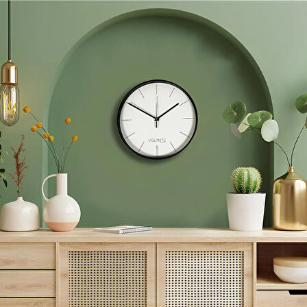 Lofty Duvar Saati - Siyah / Beyaz - 30 cm