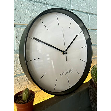 Lofty Duvar Saati - Siyah / Beyaz - 30 cm