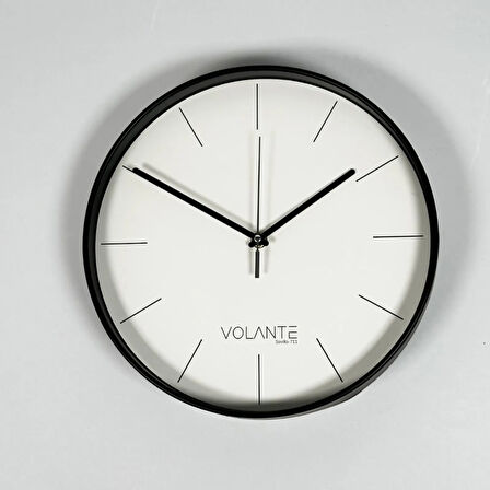 Lofty Duvar Saati - Siyah / Beyaz - 30 cm