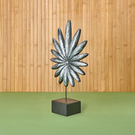 Deco Palmiye Dekor - Gümüş / Siyah - 34 cm