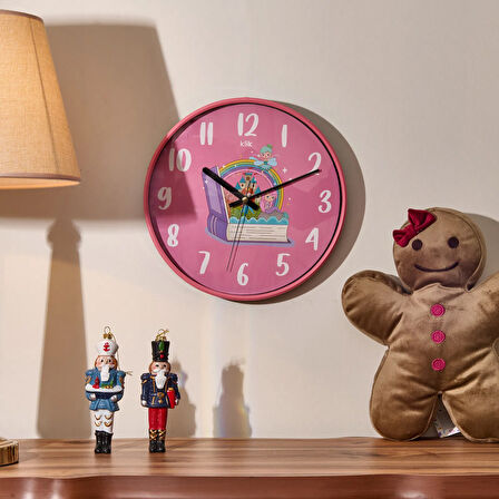 Slim Masal Çocuk Odası Duvar Saati - Pembe - 30 cm