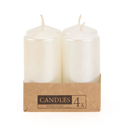 4'lü Bar Fener Mumu - Sedef - 3,8x8 cm