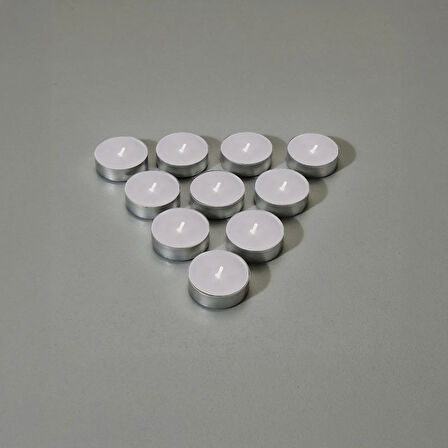 25'li Tealight Mum - Gri - 3,8 cm