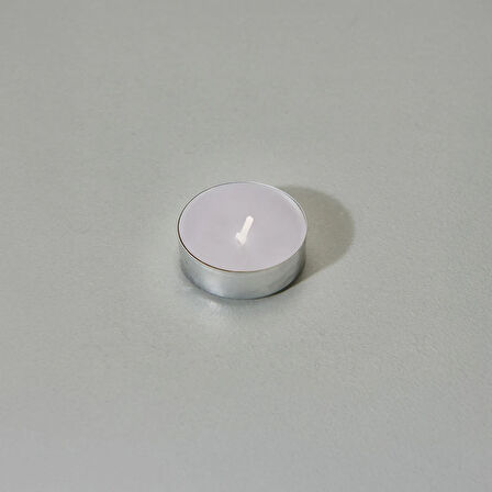 25'li Tealight Mum - Gri - 3,8 cm