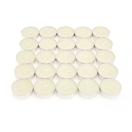25'li Tealight Mum - Beyaz - 3,8 cm