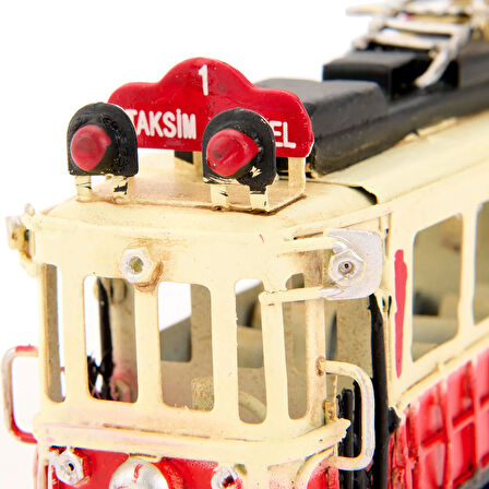 Home Metal Taksim Tramway - Kırmızı / Beyaz - 12 cm