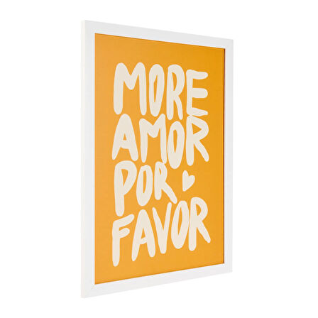 Deco More Amor Por Favor Pano - Sarı - 30x40 cm