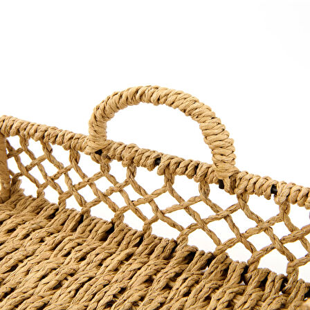 Deco Rustico Dekoratif Tepsi - Bej - 22 cm