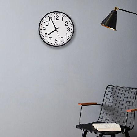 Simplex Duvar Saati - Siyah - 38 cm