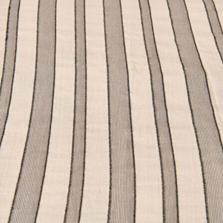 Soft Rene İpliği Boyalı Çift Kişilik Nevresim Takımı - Beyaz / Antrasit