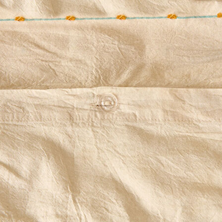 Soft Elias İpliği Boyalı Tek Kişilik Nevresim Takımı - Ekru