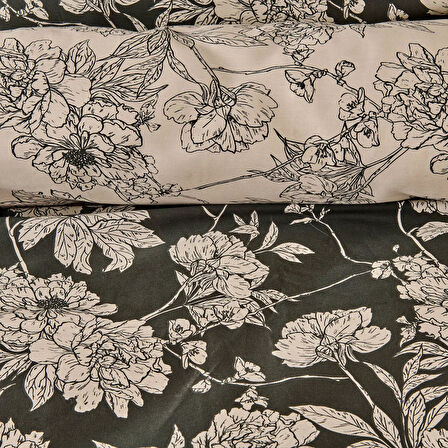 Soft Blanora Pamuk Saten Çift Kişilik Nevresim Takımı - Antrasit