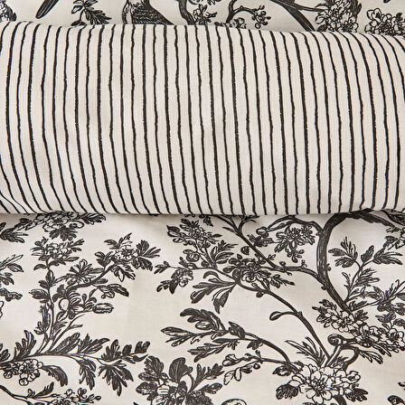 Soft Peace Tek Kişilik Nevresim Takımı - Beyaz / Antrasit