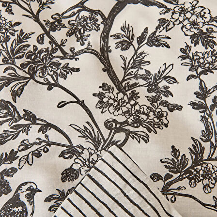 Soft Peace Tek Kişilik Nevresim Takımı - Beyaz / Antrasit