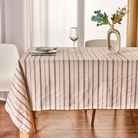 Soft Herringbone Masa Örtüsü - Ekru / Bej - 140x220 cm