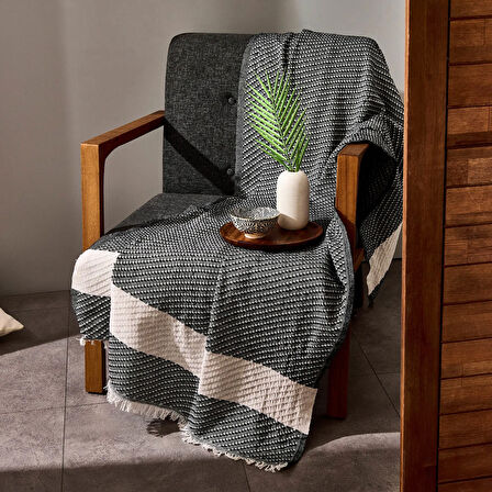 Soft Wilma Koltuk Örtüsü - Siyah - 130x170 cm