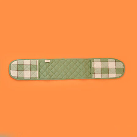 Toscana Uzun Fırın Eldiveni - Ekru / Yeşil - 16x85 cm