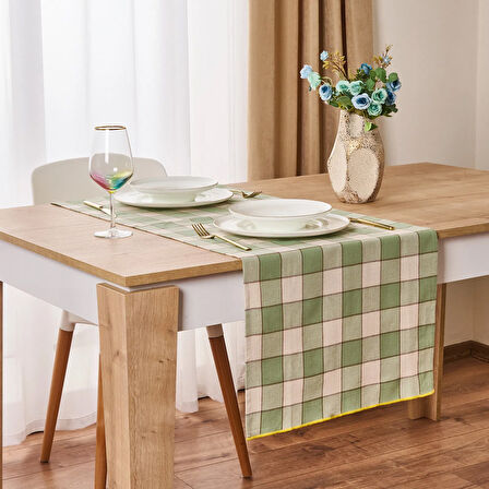 Toscana Runner - Ekru / Yeşil - 45x150 cm