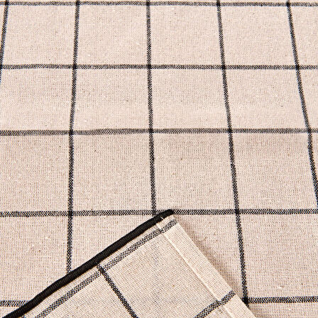 Trallies Runner - Ekru / Siyah - 45x150 cm