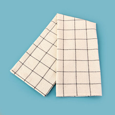 Trallies Kurulama Bezi - Ekru / Siyah - 50x70 cm