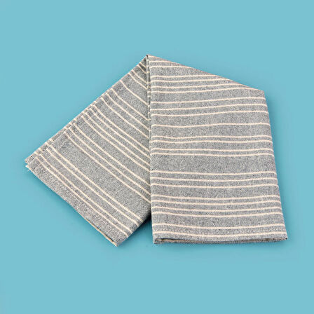 Lulea 2'li Kurulama Bezi - Ekru / Mavi - 45x45 cm