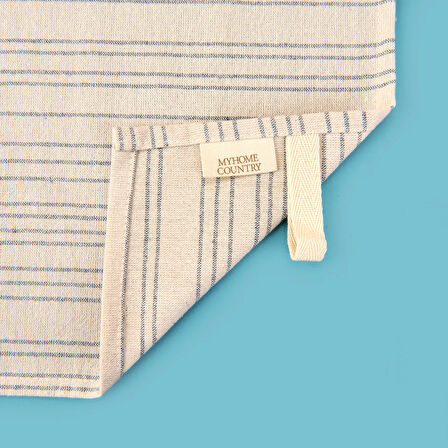 Lulea 2'li Kurulama Bezi - Ekru / Mavi - 45x45 cm