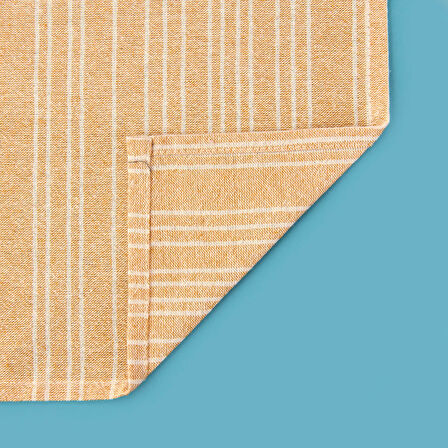 Kemi 2'li Kurulama Bezi - Ekru / Turuncu - 40x60 cm