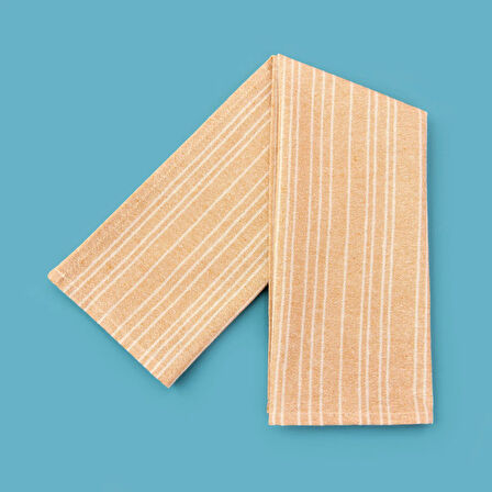 Kemi 2'li Kurulama Bezi - Ekru / Turuncu - 40x60 cm